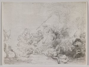 Den store løvejagt af Rembrandt van Rijn