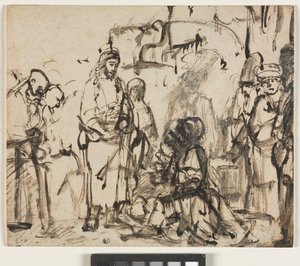 Kristi møde med Martha og Maria efter Lazarus død, ca. 1662-65 af Rembrandt van Rijn