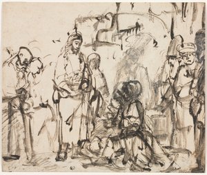 Kristi møde med Martha og Maria efter Lazarus død, ca. 1662-65. af Rembrandt van Rijn