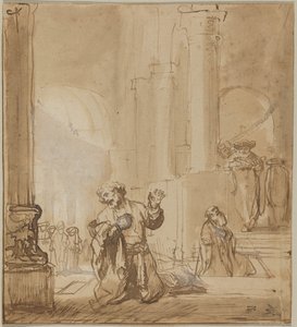 Lignelsen om tolderen og farisæeren af Rembrandt van Rijn