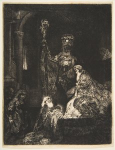 Præsentationen i templet på den mørke måde, ca. 1654. af Rembrandt van Rijn