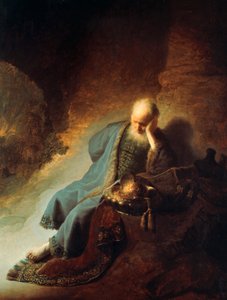 Profeten Jeremias sørger over ødelæggelsen af Jerusalem, 1630 af Rembrandt van Rijn