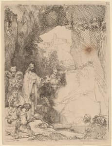 The Raising of Lazarus: Lille tallerken af Rembrandt van Rijn