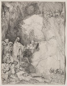 The Raising of Lazarus: Lille tallerken af Rembrandt van Rijn