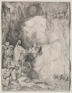 The Raising of Lazarus: Small Plate, 1642. af Rembrandt van Rijn
