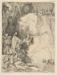 The Raising of Lazarus, lille tallerken, 1642. af Rembrandt van Rijn