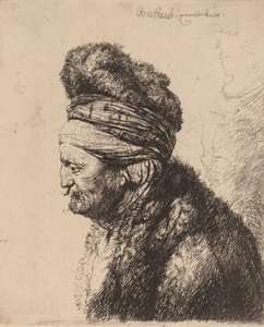 Det andet orientalske hoved, ca. 1635. af Rembrandt van Rijn