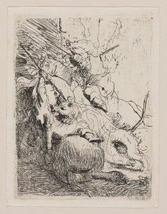 Den lille løvejagt (med en løve) af Rembrandt van Rijn