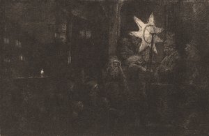 The Star of the Kings: a Night Piece, ca. 1651. af Rembrandt van Rijn
