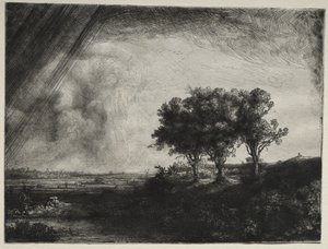 De tre træer af Rembrandt van Rijn