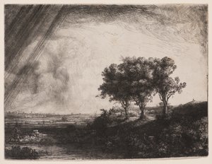 De tre træer af Rembrandt van Rijn