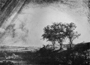 De tre træer, 1643 af Rembrandt van Rijn