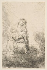 Jomfruen og barnet i skyerne, 1641. af Rembrandt van Rijn