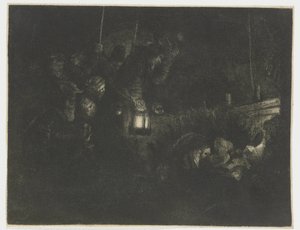 Hyrdernes tilbedelse: et natstykke af Rembrandt van Rijn