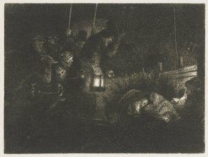 Hyrdernes tilbedelse: et natstykke af Rembrandt van Rijn
