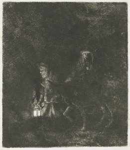 Flugten til Egypten: et natstykke af Rembrandt van Rijn