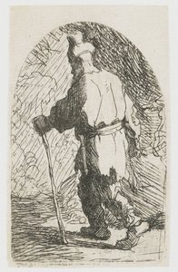 Flugten til Egypten: en skitse: Sankt Josef af Rembrandt van Rijn