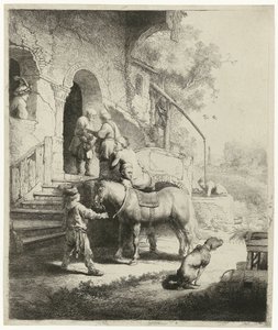 Den barmhjertige samaritaner af Rembrandt van Rijn
