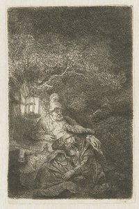Resten på flyveturen til Egypten: et natstykke af Rembrandt van Rijn