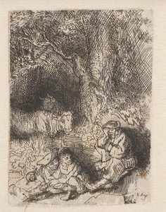 Den sovende hyrder af Rembrandt van Rijn
