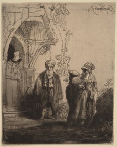 Tre orientalske figurer (Jakob og Laban) af Rembrandt van Rijn