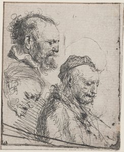 Tre studier af gamle mænds hoveder af Rembrandt van Rijn