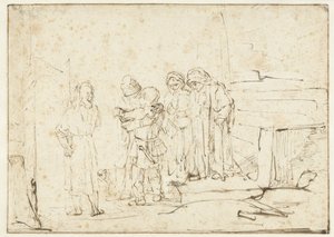 Tobias og englen tager afsked med Raguel af Rembrandt van Rijn