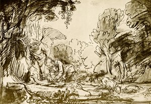 Tobias rensede fisken af Rembrandt van Rijn