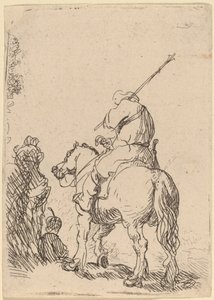 Turbansoldat til hest af Rembrandt van Rijn