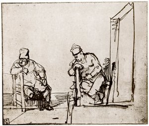 To mænd siddende ved en døråbning, 1913. af Rembrandt van Rijn