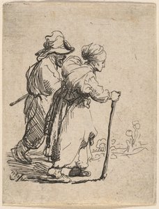 To vagabonder, en mand og en kvinde af Rembrandt van Rijn