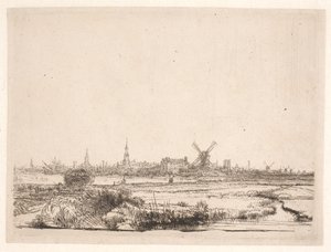 Udsigt mod Amsterdam af Rembrandt van Rijn