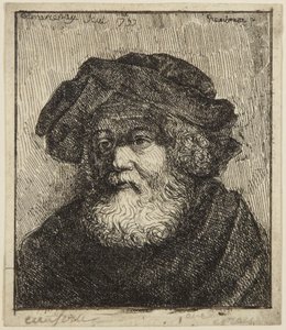 Gammel mand med hue af Rembrandt van Rijn