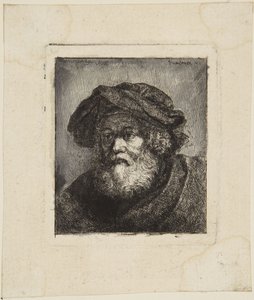 Gammel mand med hue af Rembrandt van Rijn