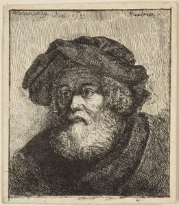 Gammel mand med hue af Rembrandt van Rijn