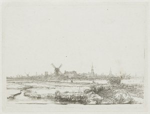 Udsigt over Amsterdam fra Kadijk af Rembrandt van Rijn