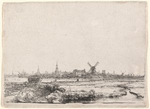 Udsigt over Amsterdam fra nordvest af Rembrandt van Rijn