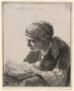 Kvinde læser af Rembrandt van Rijn
