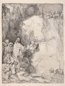 Lazarus’ opstandelse (lille plade) af Rembrandt van Rijn