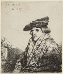 Ung mand med kasket af Rembrandt van Rijn