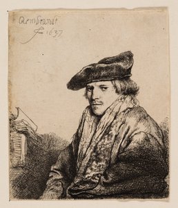 Ung mand i fløjlskasket (Petrus Sylvius?) af Rembrandt van Rijn