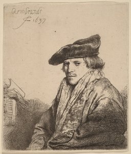 Ung mand med fløjlshue (Petrus Sylvius) af Rembrandt van Rijn