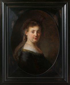 Ung kvinde i fantasy-kostume af Rembrandt van Rijn