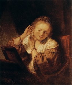 Ung kvinde med øreringe, 1657 af Rembrandt van Rijn