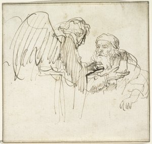 Zacharias og englen, ca. 1635 af Rembrandt van Rijn