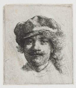 Selvportræt med baret af Rembrandt van Rijn