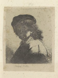 Selvportræt med baret og halstørklæde, ansigtet i skyggen Recueil de quatre-vingt-cinq estampes originales (serietitel) af Rembrandt van Rijn