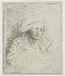 Syg kvinde med et hvidt tørklæde (Saskia) af Rembrandt van Rijn