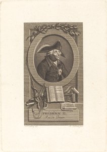 Frederik den Store, konge af Preussen af Remi Henri Joseph Delvaux after Johann Heinrich Ramberg