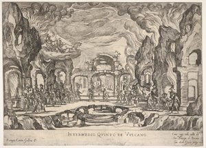 Fifth Interlude: Vulcan Intermedio quinto di Volcano, fra serien Seven Interludes..., 1608. af Remigio Cantagallina